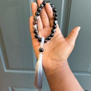 Banded Onyx Worry Bracelet Fidget Tool 12mm